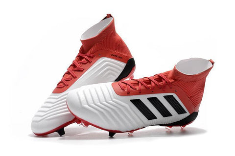 Image of Adidas Predator 18.1 FG Soccer Cleats Red White Retro Black - KicksNatics