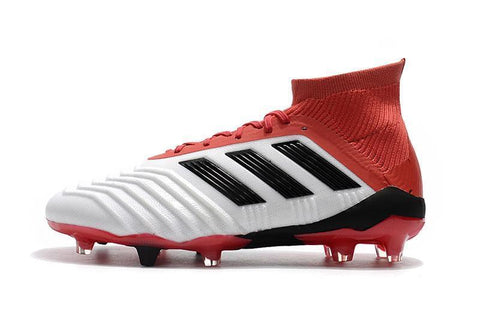 Image of Adidas Predator 18.1 FG Soccer Cleats Red White Retro Black - KicksNatics