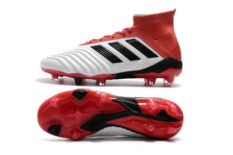 Image of Adidas Predator 18.1 FG Soccer Cleats Red White Retro Black - KicksNatics