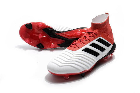 Image of Adidas Predator 18.1 FG Soccer Cleats Red White Retro Black - KicksNatics