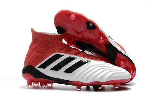Image of Adidas Predator 18.1 FG Soccer Cleats Red White Retro Black - KicksNatics