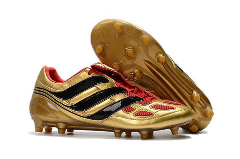 Image of Adidas Predator Precision FG Soccer Cleats Golden Red Black - KicksNatics