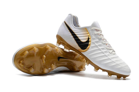 Image of Nike Tiempo Legend VII FG Soccer Cleats White Golden - KicksNatics