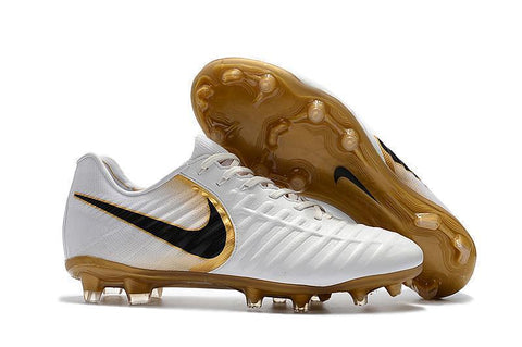 Image of Nike Tiempo Legend VII FG Soccer Cleats White Golden - KicksNatics