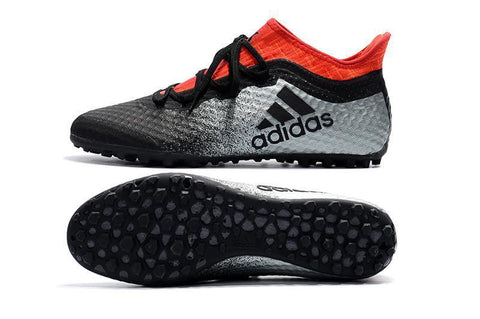 Image of Adidas X Tango 16.1 Turf Soccer Cleats Grey Black Solar Red - KicksNatics