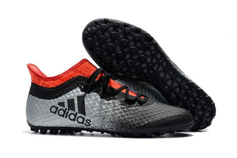 Image of Adidas X Tango 16.1 Turf Soccer Cleats Grey Black Solar Red - KicksNatics