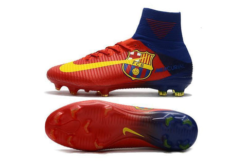 Image of Nike Mercurial Superfly V Barcelona FG Soccer Cleats Red Blue Yellow - KicksNatics