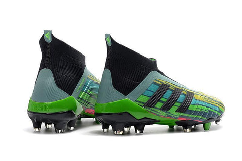 Image of Adidas Predator 18+ FG Soccer Cleats Green Black Blue Yellow - KicksNatics