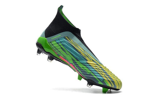 Image of Adidas Predator 18+ FG Soccer Cleats Green Black Blue Yellow - KicksNatics