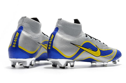 Image of NIKE Mercurial Superfly VI 360 Elite FG Silver Blue Yellow Lining - KicksNatics