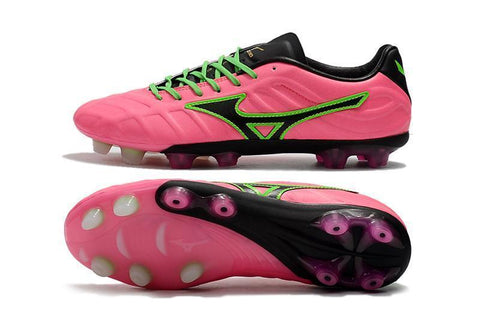 Image of Mizuno Rebula V1 FG Soccer Cleats Pink Black Green - KicksNatics