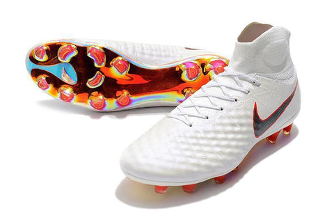 Image of Nike Magista Obra II Elite DF FG Soccer Cleats White Metallic Black - KicksNatics