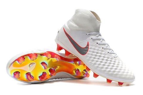 Image of Nike Magista Obra II Elite DF FG Soccer Cleats White Metallic Black - KicksNatics