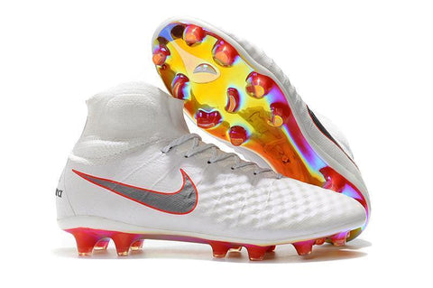 Image of Nike Magista Obra II Elite DF FG Soccer Cleats White Metallic Black - KicksNatics