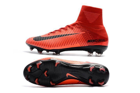Image of Nike Mercurial Superfly V FG Soccer Cleats Red Black - KicksNatics