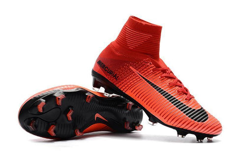 Image of Nike Mercurial Superfly V FG Soccer Cleats Red Black - KicksNatics