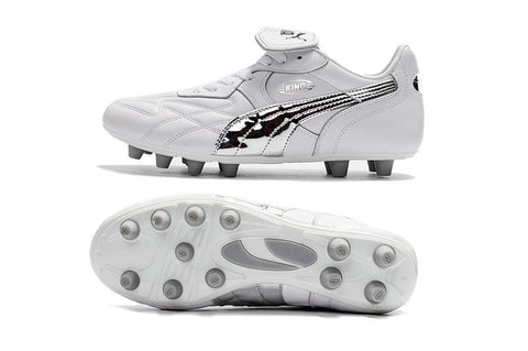 Image of PUMA King Top M.I.I CHROME FG Soccer Cleats White Silver Metallic
