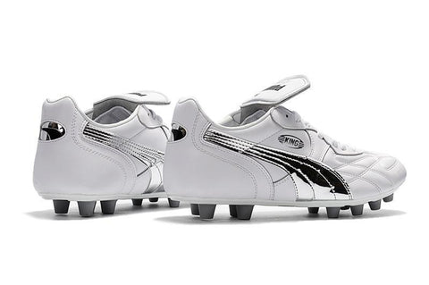 Image of PUMA King Top M.I.I CHROME FG Soccer Cleats White Silver Metallic
