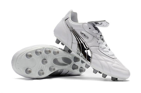 Image of PUMA King Top M.I.I CHROME FG Soccer Cleats White Silver Metallic