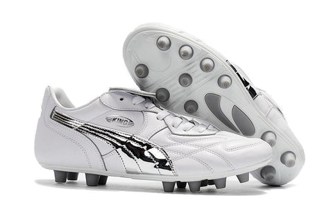 Image of PUMA King Top M.I.I CHROME FG Soccer Cleats White Silver Metallic