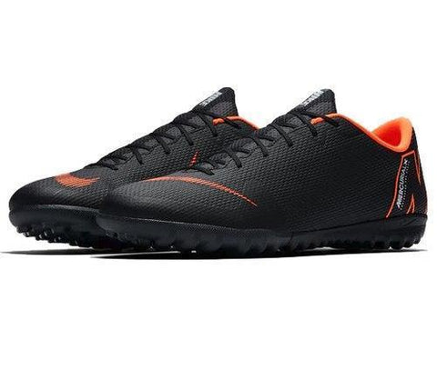 Image of Nike Mercurial VaporX XII Academy Turf Soccer Cleats Black Orange - KicksNatics