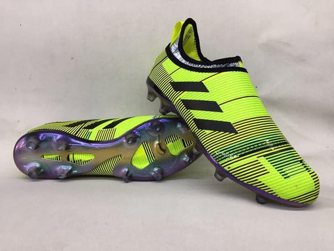 Image of Adidas Glitch Skin 17 FG Soccer Shoes Fluorescent Green Black - KicksNatics