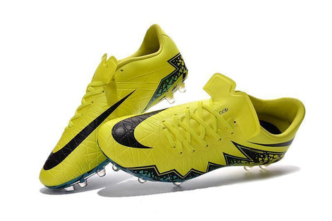 Image of Nike Hypervenom Phinish II FG Soccer Cleats Yellow Black Blue - KicksNatics