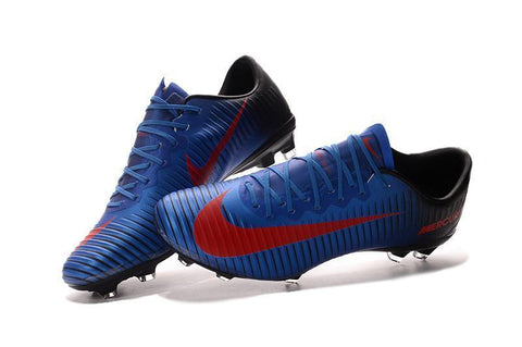 Image of Nike Mercurial Vapor XI FG Soccer Cleats Blue Black Red - KicksNatics