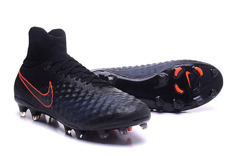 Image of Nike Magista Obra II FG Football Shoes Black Total Crimson - KicksNatics