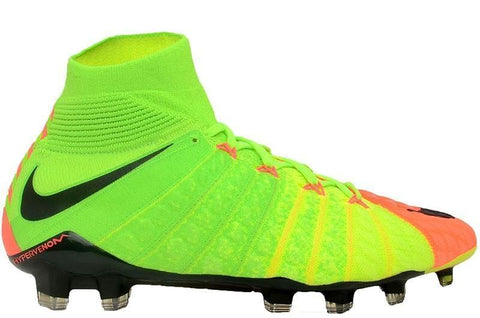 Image of Nike Hypervenom Phantom III DF FG Soccer Cleats Electric Green Orange - KicksNatics