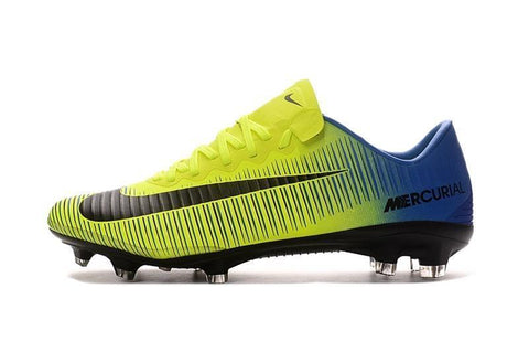 Image of Nike Mercurial Vapor XI FG Soccer Cleats Yellow Black Blue - KicksNatics