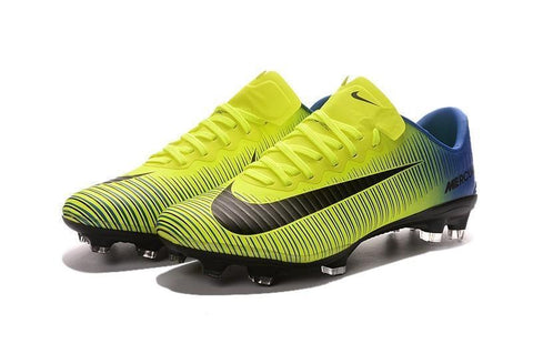 Image of Nike Mercurial Vapor XI FG Soccer Cleats Yellow Black Blue - KicksNatics