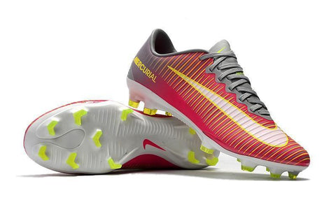 Image of Nike Mercurial Vapor XI FG Soccer Cleats Red Grey Yellow White - KicksNatics