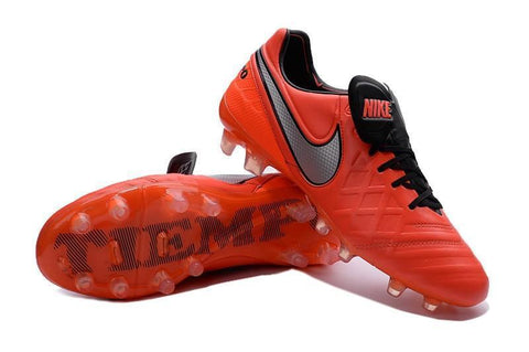 Image of Nike Tiempo Legend VI FG Soccer Cleats Red Grey Black - KicksNatics