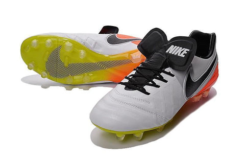 Image of Nike Tiempo Legend VI FG Soccer Cleats White Orange Green - KicksNatics