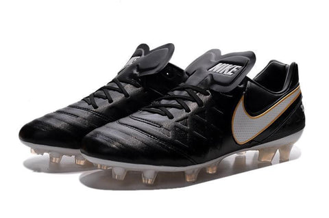 Image of Nike Tiempo Legend VI FG Soccer Cleats Black White Gold - KicksNatics