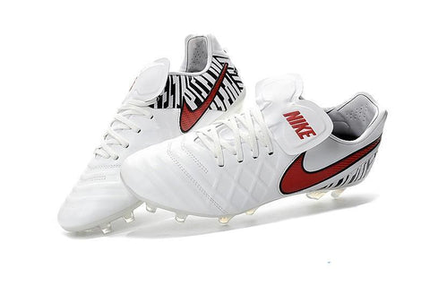 Image of Nike Tiempo Legend VI FG Soccer Cleats White Black Red - KicksNatics