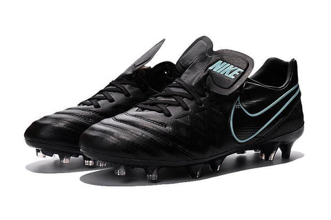 Image of Nike Tiempo Legend VI FG Soccer Cleats Black Hyper Turquoise - KicksNatics