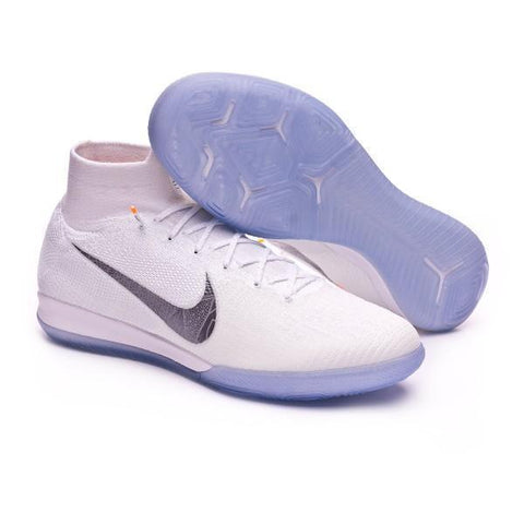 Image of Nike Mercurial SuperflyX VI Elite IC Soccer Cleats White Metallic Grey - KicksNatics