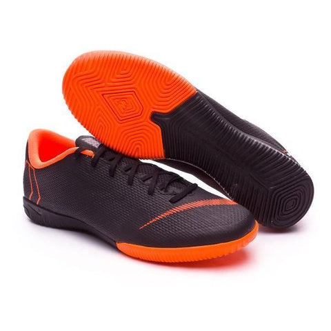 Image of Nike Mercurial VaporX XII Academy IC Soccer Cleats Total Black Orange - KicksNatics