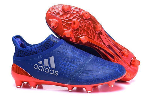 Image of Adidas X 16+ Purechaos FG/AG Soccer Cleats All Blue Solar Red - KicksNatics