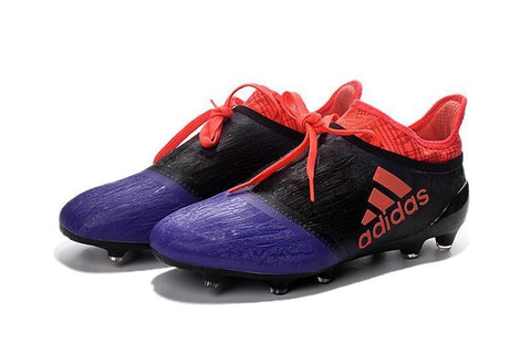Image of Adidas X 16+ Purechaos FG/AG Soccer Cleats Purple Black Solar Red - KicksNatics