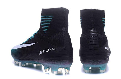 Image of Nike Mercurial Superfly V FG Soccer Cleats Blue Black White - KicksNatics