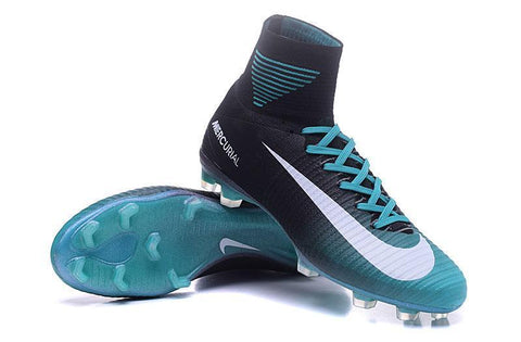 Image of Nike Mercurial Superfly V FG Soccer Cleats Blue Black White - KicksNatics