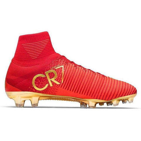 Image of Nike Mercurial Superfly V CR7 FG Soccer Cleats Red Golden - KicksNatics