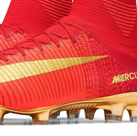 Image of Nike Mercurial Superfly V CR7 FG Soccer Cleats Red Golden - KicksNatics