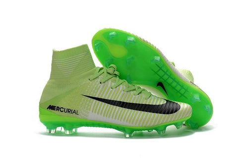 Image of Nike Mercurial Superfly V FG Soccer Cleats Fluorescent Green Black - KicksNatics