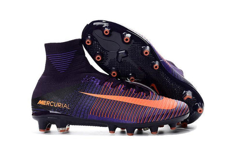 Image of Nike Mercurial Superfly V AG Soccer Cleats Purple Bright Citrus - KicksNatics