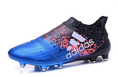 Image of Adidas X 16+ Purechaos FG/AG Soccer Cleats Blue Black - KicksNatics