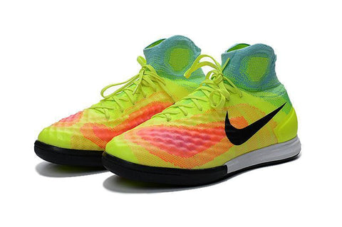 Image of Nike MagistaX Proximo II IC Soccer Shoes Volt Black Total Orange - KicksNatics